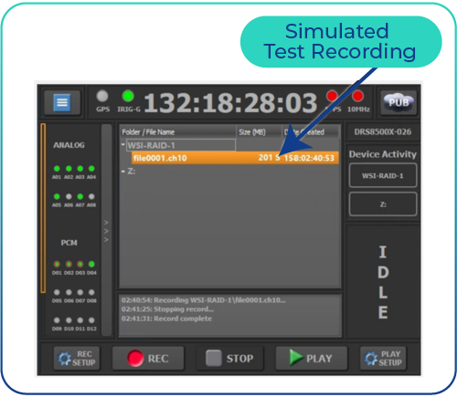 WSI Simulated Test Recording
